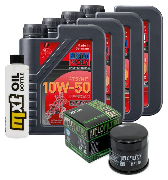 Inspektionspaket 4L 10W-50 + Ölfilter + 4x Zündkerze für Suzuki GSX-R 600 ccm Bj. 2004
