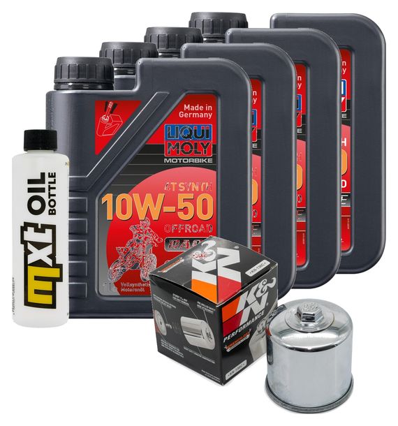 Inspektionspaket 4L 10W-50 + Ölfilter + 4x Zündkerze für Suzuki GSX-R 600 ccm Bj. 2004