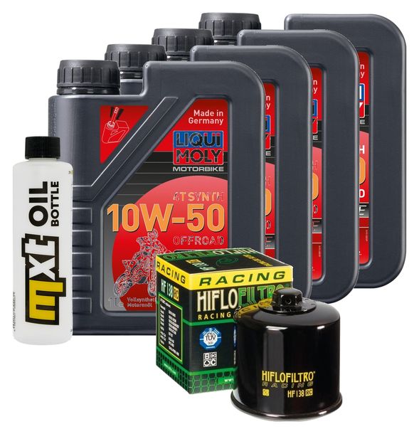 Inspektionspaket 4L 10W-50 + Ölfilter + 4x Zündkerze für Suzuki GSX-R 600 ccm Bj. 2004