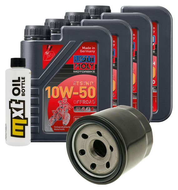 Inspektionspaket 4L 10W-50 + Ölfilter + 4x Zündkerze für Suzuki GSX-R 600 ccm Bj. 2004