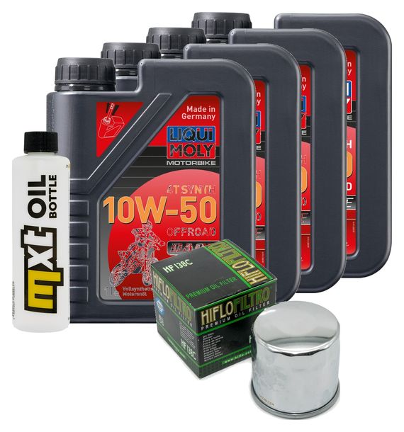 Inspektionspaket 4L 10W-50 + Ölfilter + 4x Zündkerze für Suzuki GSX-R 600 ccm Bj. 2004