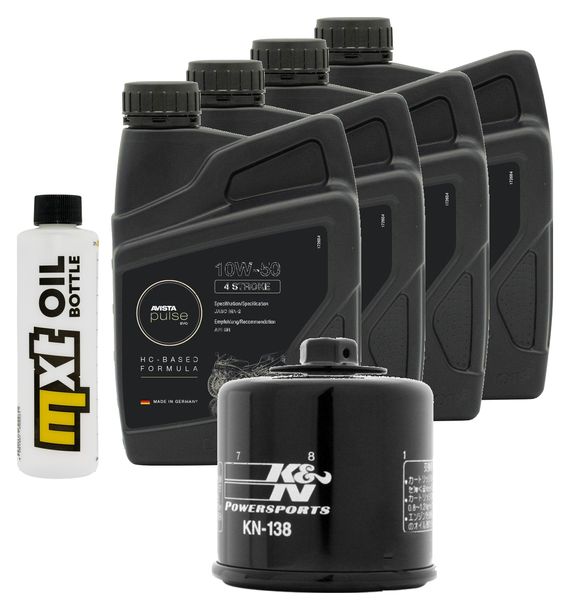 Inspektionspaket 4L 10W-50 + Ölfilter + 4x Zündkerze für Suzuki GSX-R 600 ccm Bj. 2004