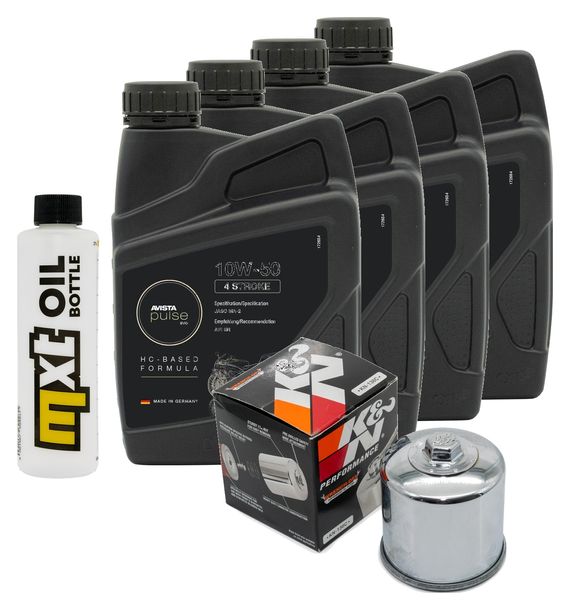Inspektionspaket 4L 10W-50 + Ölfilter + 4x Zündkerze für Suzuki GSX-R 600 ccm Bj. 2004