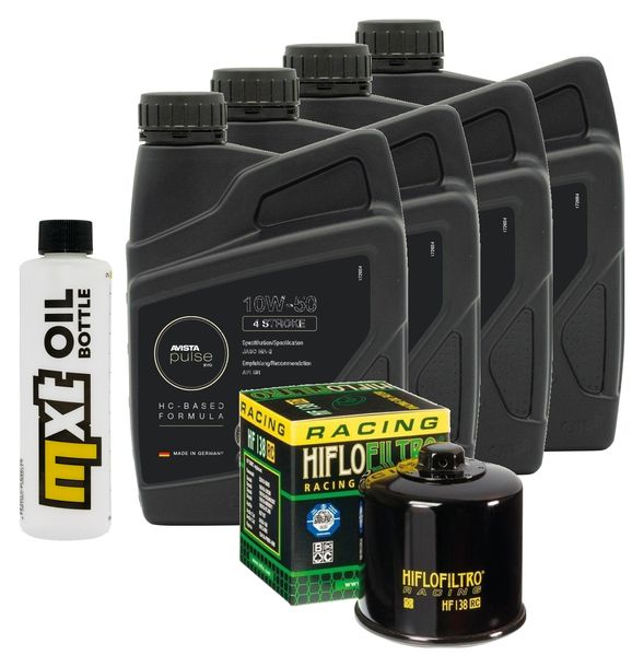 Inspektionspaket 4L 10W-50 + Ölfilter + 4x Zündkerze für Suzuki GSX-R 600 ccm Bj. 2004