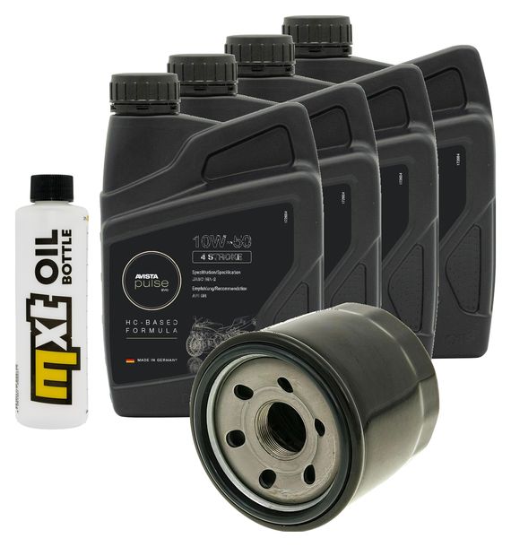 Inspektionspaket 4L 10W-50 + Ölfilter + 4x Zündkerze für Suzuki GSX-R 600 ccm Bj. 2004