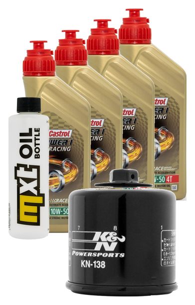 Inspektionspaket 4L 10W-50 + Ölfilter + 4x Zündkerze für Suzuki GSX-R 600 ccm Bj. 2004