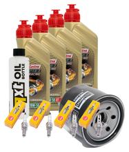 Pacote de Inspeção 4L 10W-50 + Filtro de óleo + 4x Vela de ignição para Suzuki GSX-R 600 ccm Ano de fabricação 2004