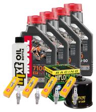 Inspektionspaket 4L 10W-50 + Ölfilter + 4x Zündkerze für Suzuki GSX-R 600 ccm Bj. 2004