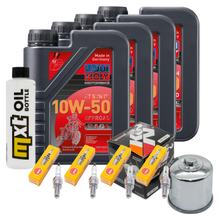 Inspekční balíček 4L 10W-50 + olejový filtr + 4x zapalovací svíčka pro Suzuki GSX-R 600 ccm rok výroby 2004