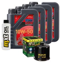 Kit d'inspection 4L 10W-50 + filtre à huile + 4x bougie pour Suzuki GSX-R 600 ccm Année 2004