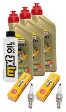 Inspection package 3L 10W-40 + oil filter + 2x spark plug for Suzuki SV S SF 650 ccm Year 2000 - 2006