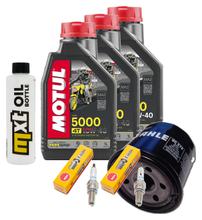 Inspection package 3L 10W-40 + oil filter + 2x spark plug for Suzuki SV S SF 650 ccm Year 2000 - 2006