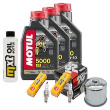 Kit d'inspection 3L 10W-40 + filtre à huile + 2 bougies pour Suzuki SV S SF 650 ccm Année 2000 - 2006