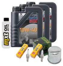 Kit d'inspection 3L 10W-40 + filtre à huile + 2 bougies pour Suzuki SV S SF 650 ccm Année 2000 - 2006