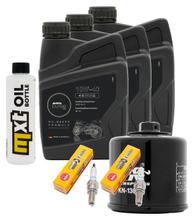 Kit d'inspection 3L 10W-40 + filtre à huile + 2 bougies pour Suzuki SV S SF 650 ccm Année 2000 - 2006