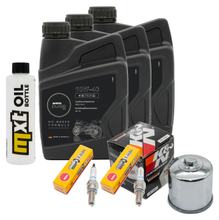 Kit d'inspection 3L 10W-40 + filtre à huile + 2 bougies pour Suzuki SV S SF 650 ccm Année 2000 - 2006