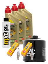 Inspection package 3L 10W-40 + oil filter + 2x spark plug for Suzuki SV S SF 650 ccm Year 2000 - 2006