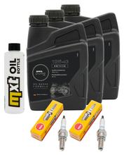Kit d'inspection 3L 10W-40 + filtre à huile + 2 bougies pour Suzuki SV S SF 650 ccm Année 2000 - 2006