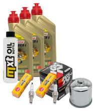 Inspection package 3L 10W-40 + oil filter + 2x spark plug for Suzuki SV S SF 650 ccm Year 2000 - 2006