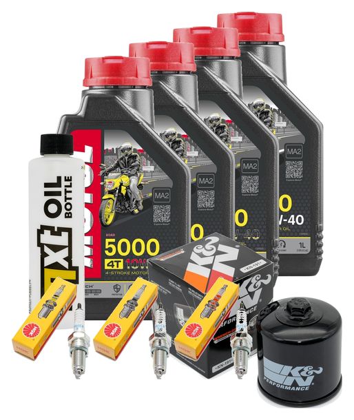 Inspektionspaket 4L 10W-40 + Ölfilter + 3x Zündkerze für Triumph Speed Triple i 955 ccm Bj. 2000 - 2001