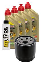 Kit d'inspection 4L 10W-40 + filtre à huile + 3x bougie pour Triumph Speed Triple i 955 ccm Année 2000 - 2001
