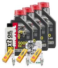 Pacote de Inspeção 4L 10W-40 + Filtro de Óleo + 3x Vela de Ignição para Triumph Speed Triple i 955 ccm Ano de Fabricação 2000 - 2001