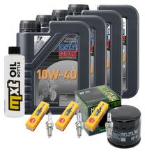 Pacote de Inspeção 4L 10W-40 + Filtro de Óleo + 3x Vela de Ignição para Triumph Speed Triple i 955 ccm Ano de Fabricação 2000 - 2001