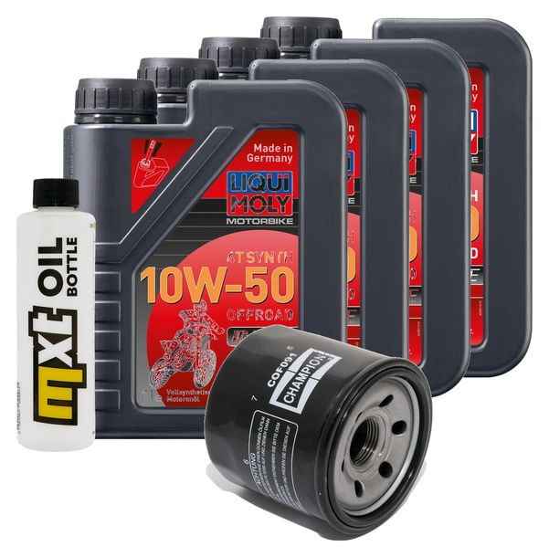Inspektionspaket 4L 10W-50 + Ölfilter + 3x Zündkerze für Triumph Speed Triple i 955 ccm Bj. 2002