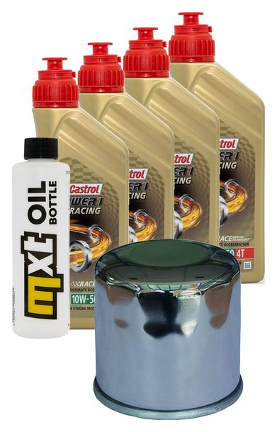 Inspektionspaket 4L 10W-50 + Ölfilter + 3x Zündkerze für Triumph Speed Triple i 955 ccm Bj. 2002