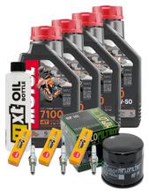 Kit d'inspection 4L 10W-50 + filtre à huile + 3x bougie pour Triumph Speed Triple i 955 ccm Année 2002