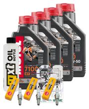 Pacote de Inspeção 4L 10W-50 + Filtro de Óleo + 3x Vela de Ignição para Triumph Speed Triple i 955 ccm Ano. 2002