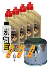 Pacote de Inspeção 4L 10W-50 + Filtro de Óleo + 3x Vela de Ignição para Triumph Speed Triple i 955 ccm Ano. 2002