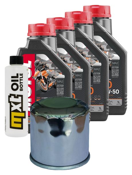 Inspektionspaket 4L 10W-50 + Ölfilter + 3x Zündkerze für Triumph Speed Triple i 955 ccm Bj. 2003