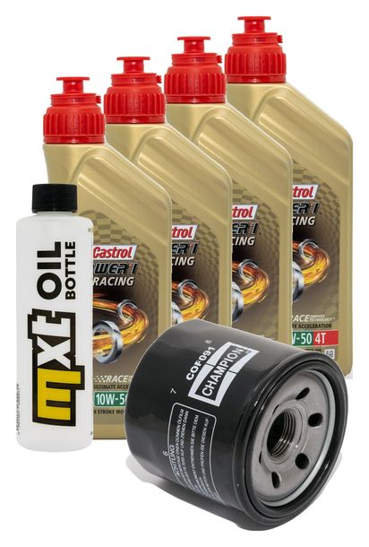 Inspektionspaket 4L 10W-50 + Ölfilter + 3x Zündkerze für Triumph Speed Triple i 955 ccm Bj. 2004