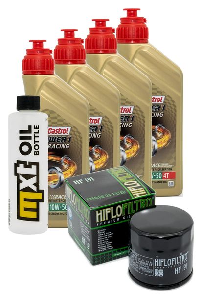 Inspektionspaket 4L 10W-50 + Ölfilter + 3x Zündkerze für Triumph Speed Triple i 955 ccm Bj. 2004
