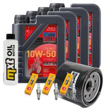 Inspekční sada 4L 10W-50 + olejový filtr + 3x zapalovací svíčka pro Triumph Speed Triple i 955 ccm rok výroby 2004