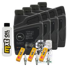 Pacote de Inspeção 4L 10W-50 + Filtro de Óleo + 3x Vela de Ignição para Triumph Speed Triple i 955 ccm Ano 2004