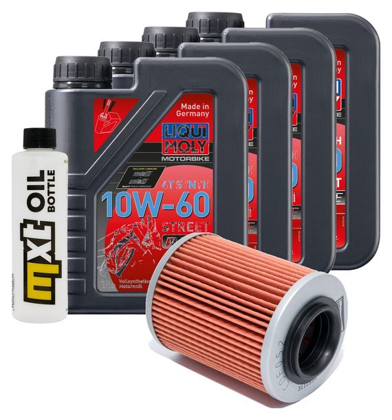 Paquete de inspección 4L 10W-60+filtro de aceite para Voxan Cafe Racer 1000 ccm Año 1999 - 2001