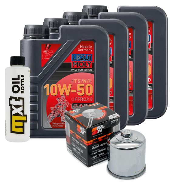 Inspektionspaket 4L 10W-50 + Ölfilter für Yamaha XVS A Midnight Star XT Z Super Tenere FZ 8 Fazer S SA FJR 779 - 1300 ccm Bj. 2009 - 2015