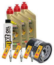 Kit d'inspection 3L 10W-40 + filtre à huile + 4x bougie pour Yamaha FZ 6 Fazer S 600 ccm Année 2004