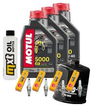 Kit d'inspection 3L 10W-40 + filtre à huile + 4x bougie pour Yamaha FZ 6 Fazer S 600 ccm Année 2004