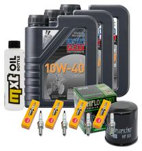 Kit d'inspection 3L 10W-40 + filtre à huile + 4x bougie pour Yamaha FZ 6 Fazer S 600 ccm Année 2004