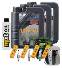 Kit d'inspection 3L 10W-40 + filtre à huile + 4x bougie pour Yamaha FZ 6 Fazer S 600 ccm Année 2004