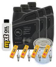 Kit d'inspection 3L 10W-40 + filtre à huile + 4x bougie pour Yamaha FZ 6 Fazer S 600 ccm Année 2004