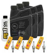 Kit d'inspection 3L 10W-40 + filtre à huile + 4x bougie pour Yamaha FZ 6 Fazer S 600 ccm Année 2004
