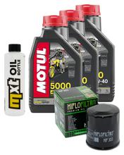 Kit d'inspection 3L 10W-40 + filtre à huile + 4x bougie pour Yamaha FZ 6 Fazer S YZF-R1 600 / 1000 ccm Année 2004 - 2005