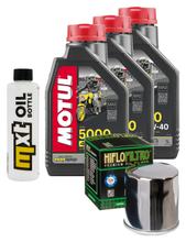 Kit d'inspection 3L 10W-40 + filtre à huile + 4x bougie pour Yamaha FZ 6 Fazer S YZF-R1 600 / 1000 ccm Année 2004 - 2005