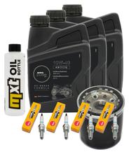 Kit d'inspection 3L 10W-40 + filtre à huile + 4x bougie pour Yamaha FZ 6 Fazer S YZF-R1 600 / 1000 ccm Année 2004 - 2005