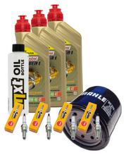 Inspektionspaket 3L 10W-40 + Ölfilter + 4x Zündkerze für Yamaha FZ 6 Fazer S 600 ccm Bj. 2006
