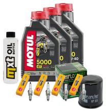 Inspectiepakket 3L 10W-40 + Oliefilter + 4x Bougie voor Yamaha FZ 6 Fazer S 600 ccm Bj. 2006